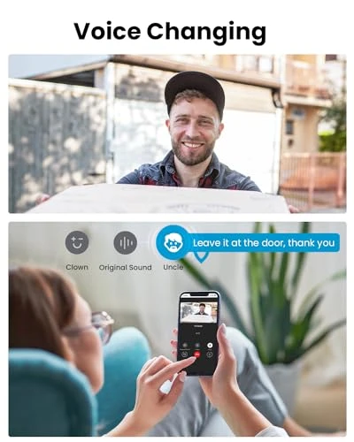 Wireless Video Doorbell with Chime, 1080P FHD, Voice Changer, PIR Motion Detection — Video Doorbell, iegeek