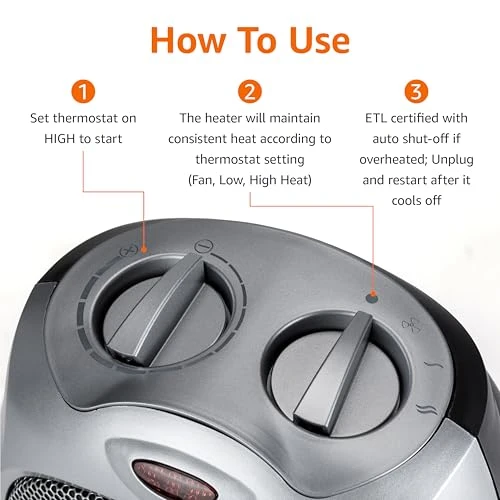 Ceramic Space Heater, Amazon Basics