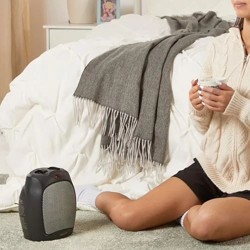 Ceramic Space Heater, Portable Indoor Heating Solution, Amazon Basics