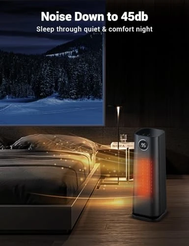 1500W Fast Electric Ceramic Space Heater with Thermostat, Wind Talk