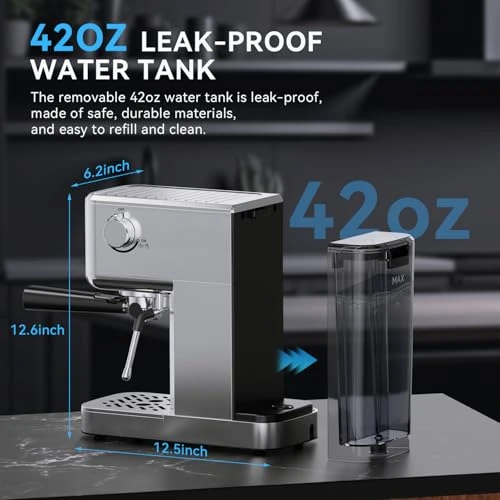 20 Bar Compact Espresso Machine with Milk Frother, SOWTECH