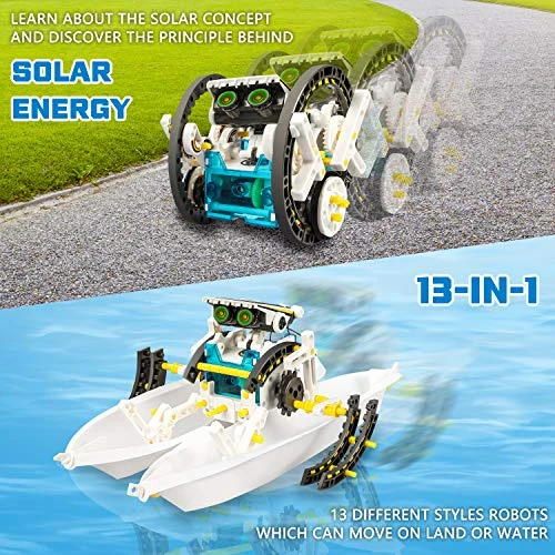 13-in-1 Solar Power Robots Creation Toy, Educational DIY Robotics Kit, Bottleboom