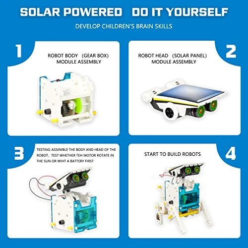 13-in-1 Solar Power Robots Creation Toy, Educational DIY Robotics Kit, Bottleboom