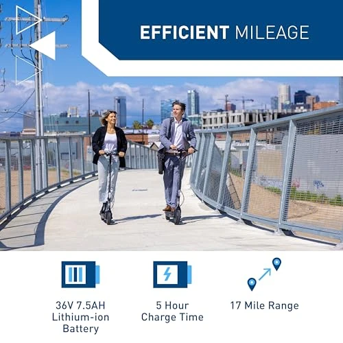 Electric Scooter for Adults, 350W Motor, 17 Miles Range, Portable Folding Commuter Scooter — Electric Scooter, Hiboy