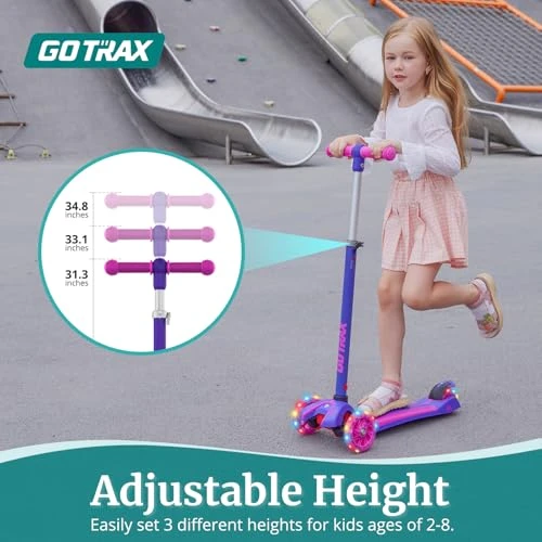 Kids Kick Scooter with LED Wheels and Adjustable Handlebars, Gotrax