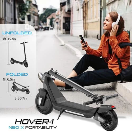 Foldable Electric Scooter with LED Display and Suspension — Electric Scooter, Hover-1