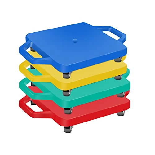 Kids Sports Scooter Board with 360-Degree Wheels and Handles, tujol