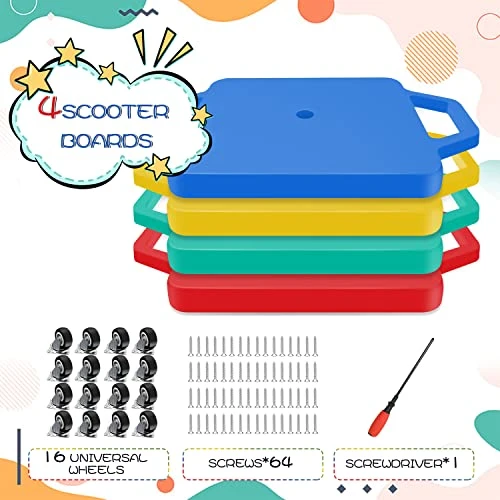 Kids Sports Scooter Board with 360-Degree Wheels and Handles, tujol