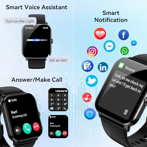Smart Watch with HD Touch Screen, Health Monitoring, and Bluetooth Calling — Smart Watch, ganopterygon