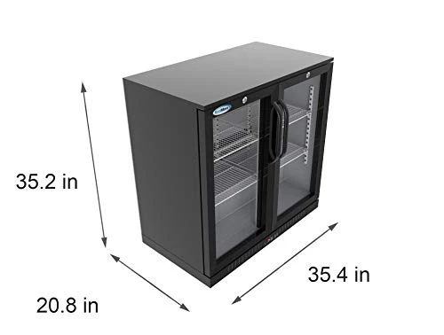 Double Door Refrigerator, Black, 7.4 Cubic Feet, KoolMore