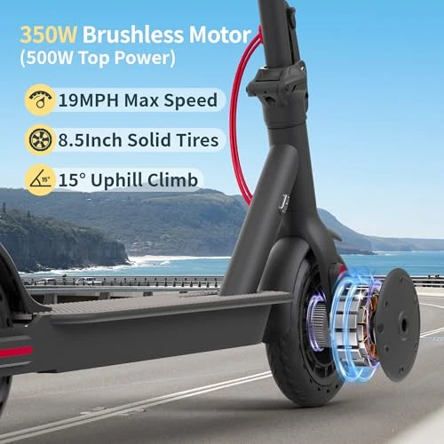 Foldable Electric Scooter for Adults, 19Mph Speed, 8.5" Solid Tires, 21 Miles Range — Electric Scooter, GuduDobu