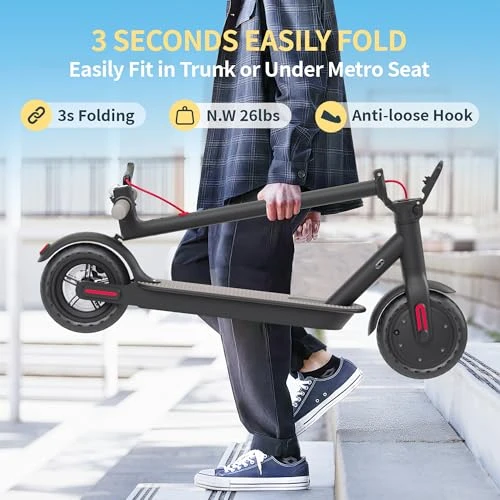 Foldable Electric Scooter for Adults, 19Mph Speed, 8.5" Solid Tires, 21 Miles Range — Electric Scooter, GuduDobu