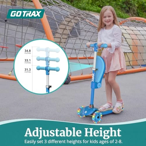 Kids Kick Scooter with LED Wheels and Adjustable Handlebar, Gotrax