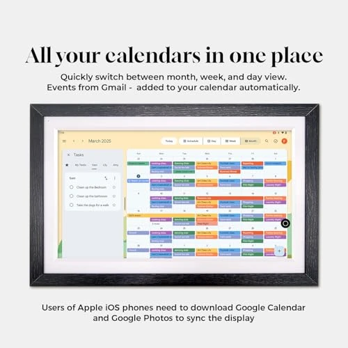 15.6" Wall Digital Calendar with Touchscreen, Smart Home Hub, and Voice Assistant, Changing