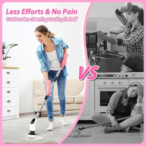 Cordless Electric Spin Scrubber with 8 Replaceable Brush Heads, Dovety