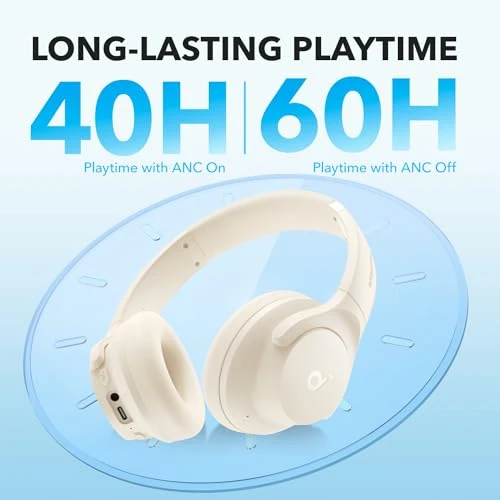 Hybrid Active Noise Cancelling Headphones, Wireless Over-Ear Bluetooth — Wireless Earbuds, Anker