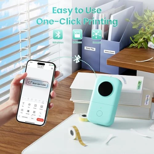 Portable Bluetooth Mini Label Printer, Smart Phone Handheld Thermal Sticker Small Labeler, Phomemo