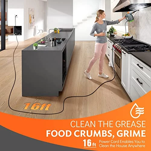 Powerful Handheld Steam Cleaner with Detergent Container and Safety Lock, NixtClean