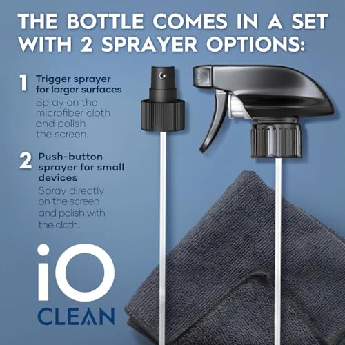 Screen Cleaner Spray Kit for Electronics - 16oz with Microfiber Cloth, iO CLEAN