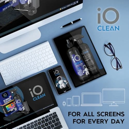 Screen Cleaner Spray Kit for Electronics - 16oz with Microfiber Cloth, iO CLEAN