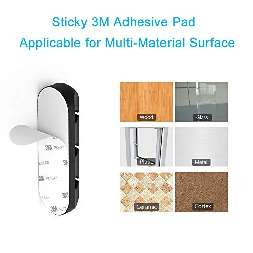 Silicone Cable Clips Organizer with 3M Adhesive - 2 Pack (5 & 3 Slots), INCHOR
