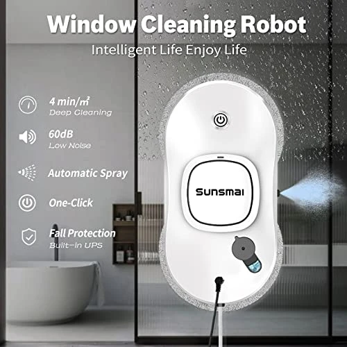 Smart Window Cleaner Robot with Automatic Water Spray — Window Cleaning Robot, SUNSMAI
