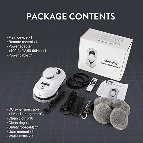 Smart Window Cleaning Robot with 5600Pa Suction, Remote Control — Window Cleaning Robot, CHOVERY