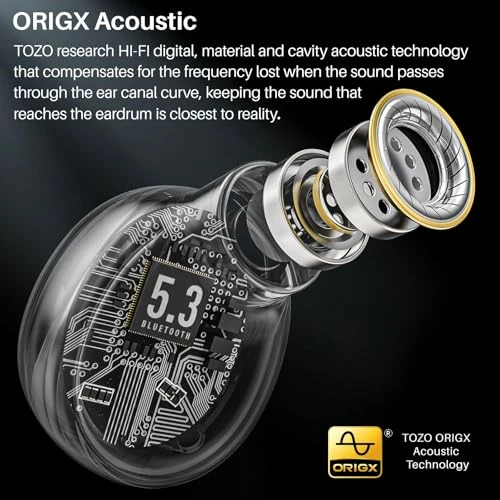 True Wireless Earbuds Bluetooth 5.3 Headphones with Wireless Charging Case — Wireless Earbuds, TOZO