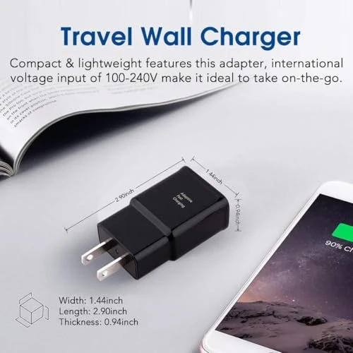 10FT Fast Charging USB C Cable & Wall Charger Block, JULAM