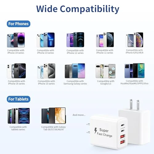 40W 4-Port USB C Fast Charger Block, MateStar