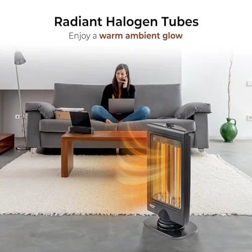 Oscillating Portable Space Heater with Adjustable Tilt and Overheat Protection, Comfort Zone