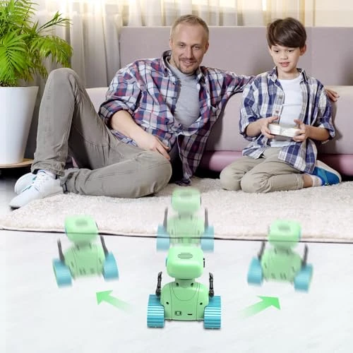 Rechargeable RC Robot Toy for Kids with Music and LED Eyes, ALLCELE