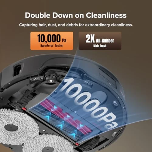Robot Vacuum and Mop Combo with Self-Emptying & Refilling, 10,000Pa Suction — Robot Vacuum, Roborock