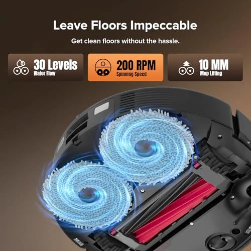 Robot Vacuum and Mop Combo with Self-Emptying & Refilling, 10,000Pa Suction — Robot Vacuum, Roborock