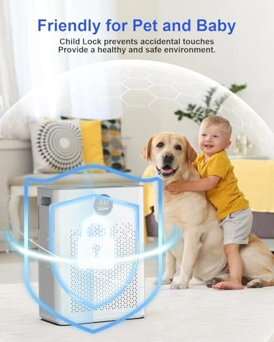 Large Room HEPA Air Purifier with PM2.5 Sensor and Washable Filter — Air Purifier, AIRJOWSET