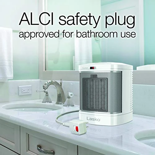 Portable Ceramic Space Heater for Bathroom and Indoor Home Use, Lasko