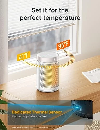 Portable Electric Space Heater with Thermostat and Remote, Dreo