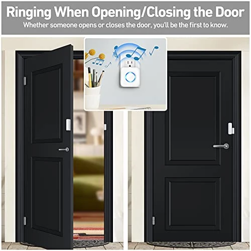 Wireless Door Open Contact Sensor Alarm Chime with 600 FT Range, Satisure