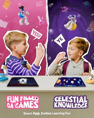 Dancing Robot with APP Control, Remote Control, Gesture Sensing, Interactive LED Faces, QA Games — Coding Robot, Ruko