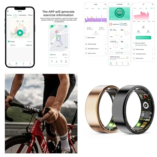 Smart Ring, Fitness Tracking Smart Ring with Calories/Heart Rate/Blood Oxygen/Sleep Monitoring, IP68 Waterproof, No APP... — Smart Ring, HitTopss