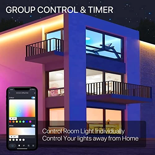 Smart LED Ceiling Light Flush Mount — Smart Light Bulb, MELEGAN