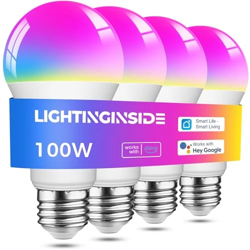 Smart Light Bulbs 100W Equivalent, Color Changing, No Hub Required — Smart Light Bulb, Lightinginside
