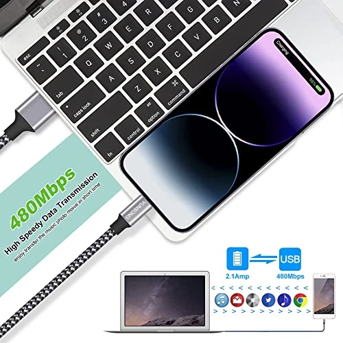 3Pack 6FT Nylon Braided Lightning Cable, YUNSONG