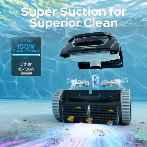 Cordless APP Robotic Pool Cleaner with Wall Climbing, WYBOT