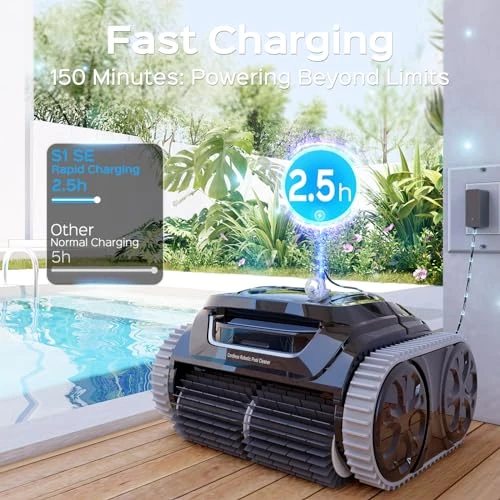 Cordless APP Robotic Pool Cleaner with Wall Climbing, WYBOT