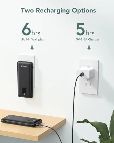 Portable Charger with Built-in Cables and Wall Plug — Power Bank, Charmast