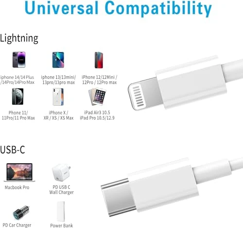 USB C to Lightning Cable, RCTech