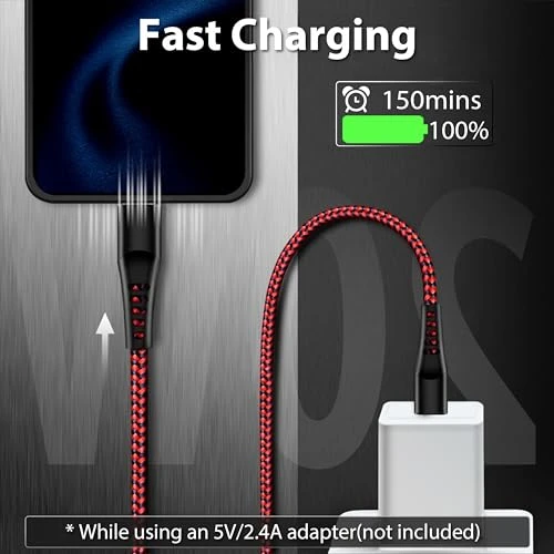 USB Lightning Cable 3 Pack 6FT, Longlidie