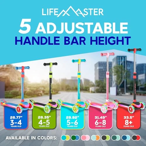 3-Wheel Kids Scooter with Multi-Color Lights, Lifemaster