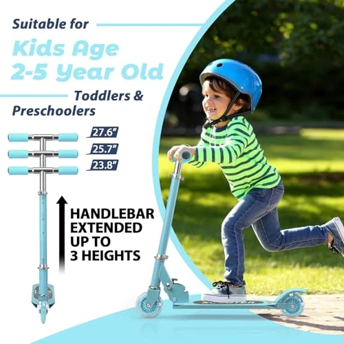 Foldable Kick Scooter with Light Up Wheels, Feblomst